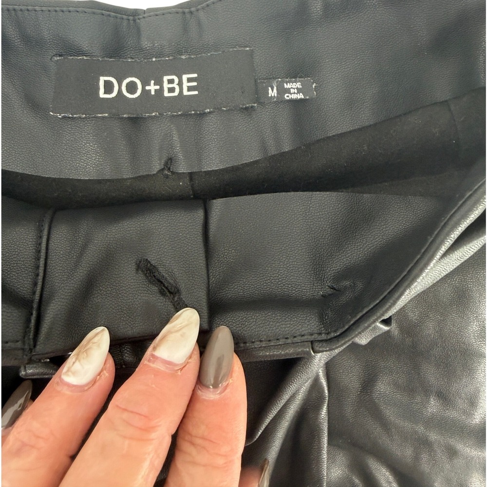 DO+BE Black Faux Leather‎ Belted High Waist Shorts  Edgy Grunge - Picture 6 of 7
